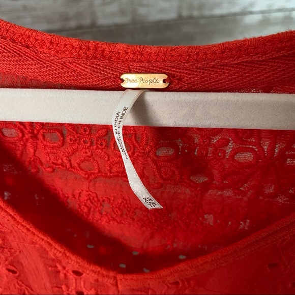 Free People | Eyelet Bell-Sleeved Too | Size XS - Picture 4 of 7